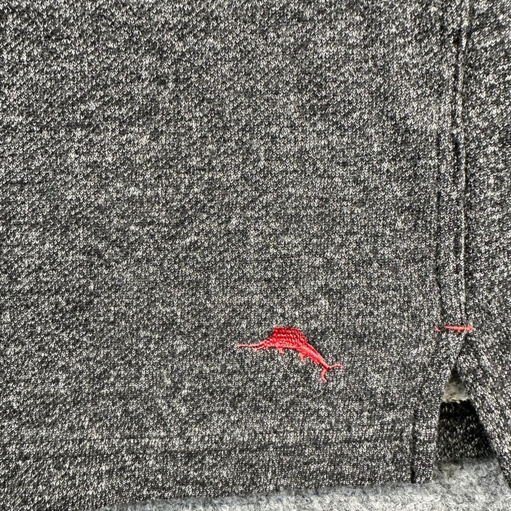 Tommy Bahama Long Sleeve Shirt Mens Medium Grey Heathered Contrast Shoulder Logo - Picture 3 of 9